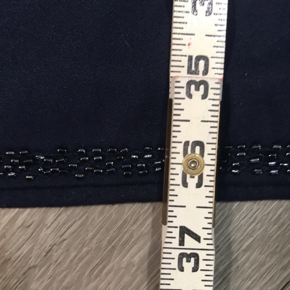 Boden Navy Blue Beaded 3/4 Sleeve Peter Pan Collar Cocktail Dress size 6 - Picture 11 of 14